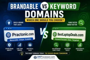 Brandable Domains vs Keyword domains infographic