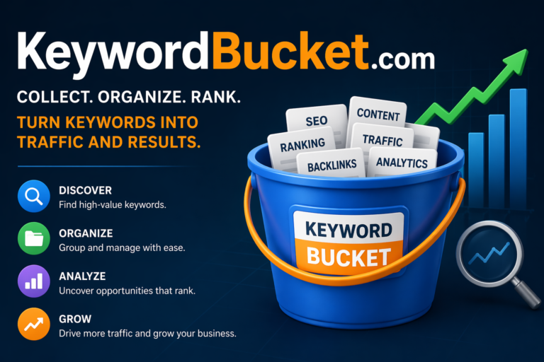 KeywordBucket marketing promotional graphic
